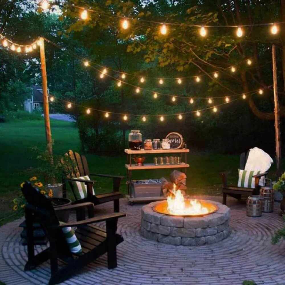 Solare LED Runde Glühbirnengirlande - Outdoor Beleuchtung