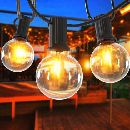 Solare LED Runde Glühbirnengirlande - Outdoor Beleuchtung