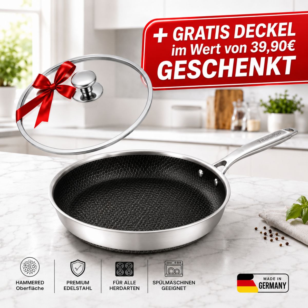 EisenKern™ Pro – Premium Bratpfanne + Gratis Deckel