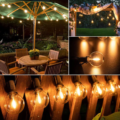 Solare LED Runde Glühbirnengirlande - Outdoor Beleuchtung
